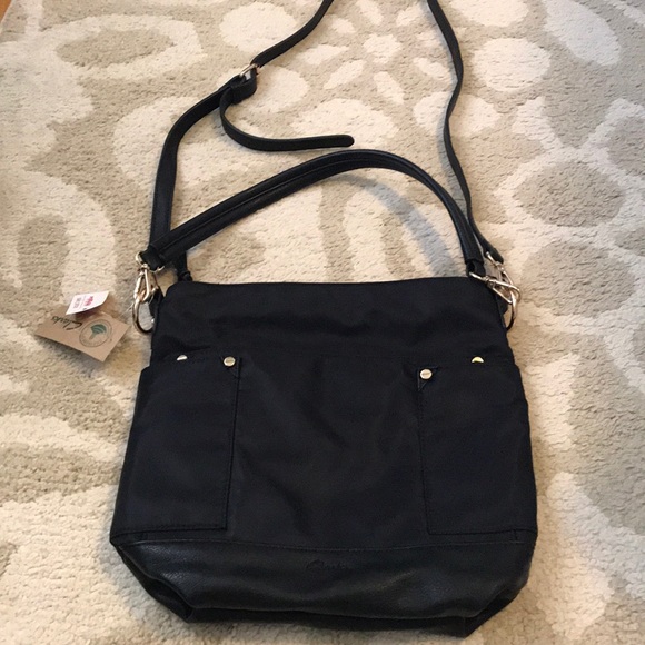 clarks black purse